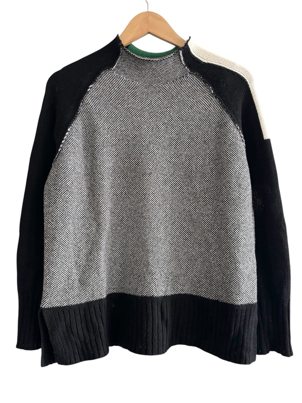 Zaket & Plover Birdseye Mockneck Soft Wool Cotton Knit Sweater